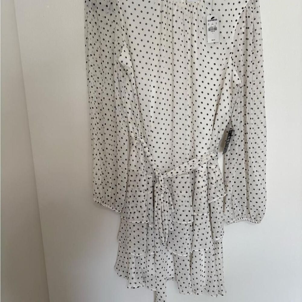 Express Women's White and Black Dress